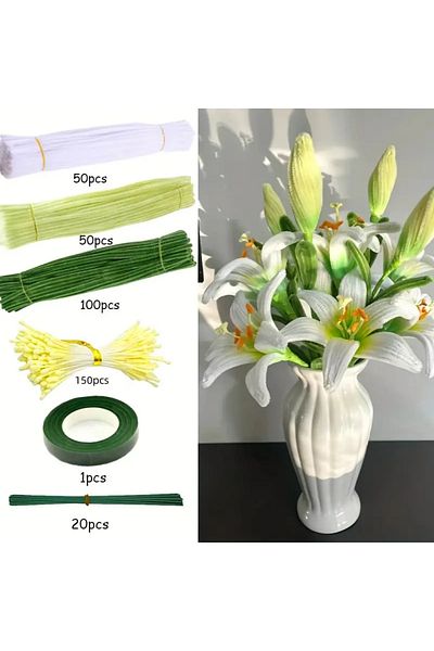 Choice Lily bouquet 362 Pieces of Lily Pipe cleaner Bouquet Set, Upgraded Encrypted DIY Handmade Craft Proj