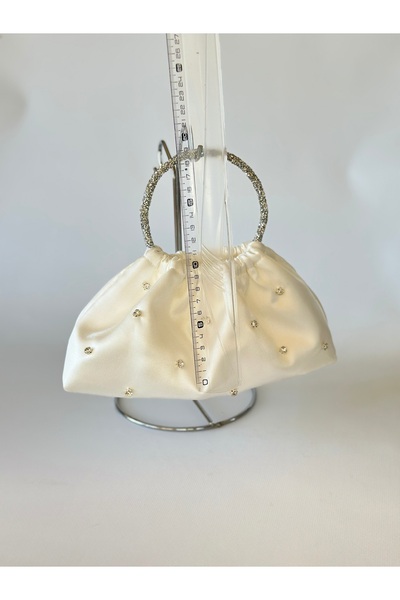 posst bag White Silver Embroidered Portfolio Evening Dress Handbag