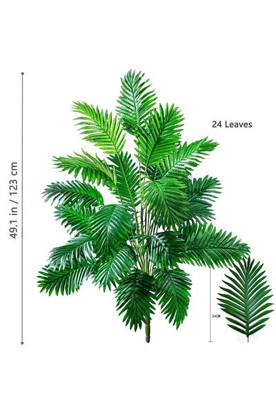 Choice k-SWK-24Y-120-2T19 53-123cm Artificial Palm Tree Tropical Fake Plant Green Plastic Palm Leaf Branch