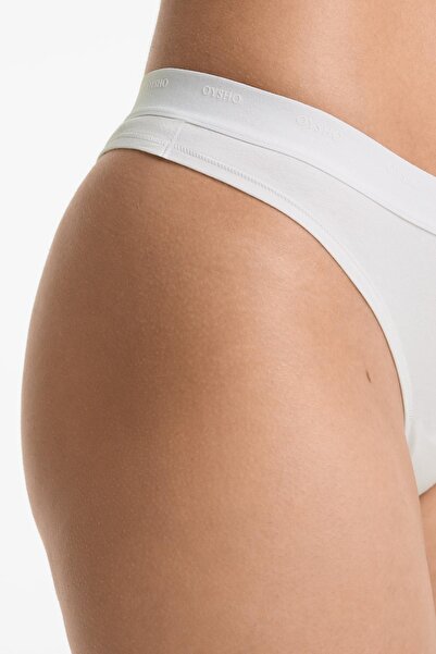 Oysho 3 adet logolu pamuk karışımlı tanga külot