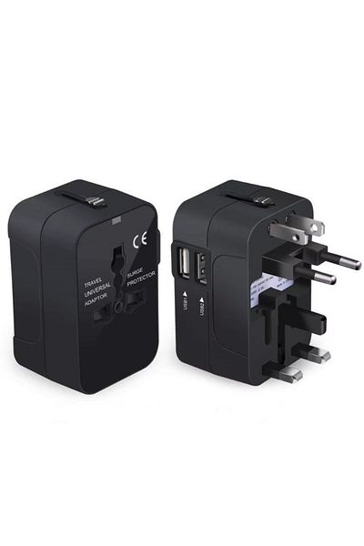 Vikefon Black Foldable All-in-One Universal Travel Adapter EU UK US AU Power Charger Adapter Outlet Converte