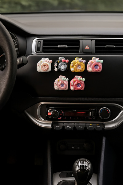 Çiçek Antalya مشبك تكييف هواء السيارة مع شكل كاميرا لطيف، مجموعة من 3 قطع