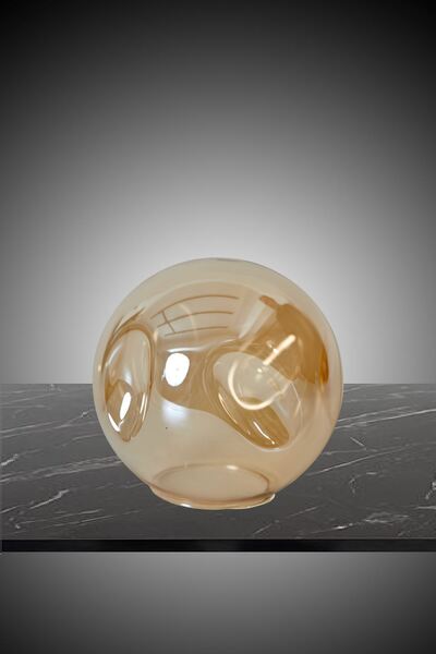 HALL BREATHE 15cm Dalgalı Cam Fanus Sarı Avize, Sarkıt ve Lambader Şık Aydınlatma