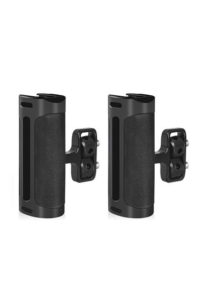 PROBTY 2 Pcs Mini Side Handle Handgrip with Cold Shoe Interface and 1/4"-20 Screw Mount for DSLR/Dig
