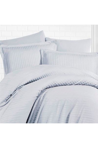 Pucioasa Set of 2 cotton damask pillowcases 50x70 cm, gray