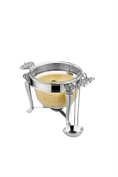 PONCİKPAZAR 4 Lt Round Embroidered Luxury Heated Service Cooker