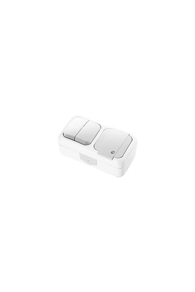 Viko by Panasonic Schuko Socket + Switch IP54 White Palmiye Viko