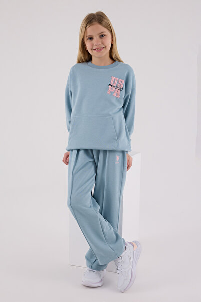 U.S. Polo Assn. Lisanslı Kız Çocuk Alt Üst 2 Parça Eşofman Takımı