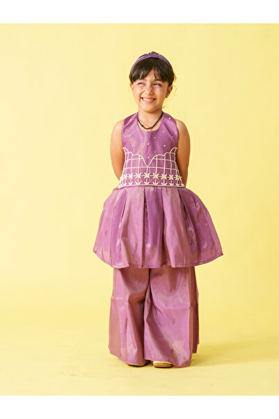 Maithili By Styli Embellished Sleeveless Top and Palazzo Set