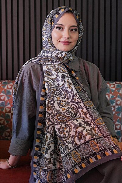 AFVENTE Ethnic Pattern Καπνιστό μαλακό βαμβακερό σάλι