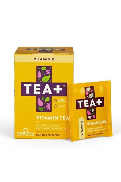Bayer TEA+ Vitamin D Green Herbal Tea, Tea Bags 14's