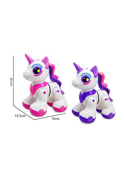Gepettoys Oyuncak Sevimli Unicorn At Uzaktan Kumandalı Sesli Işıklı Müzikli Pilli Dokunma Sensörlü Robot