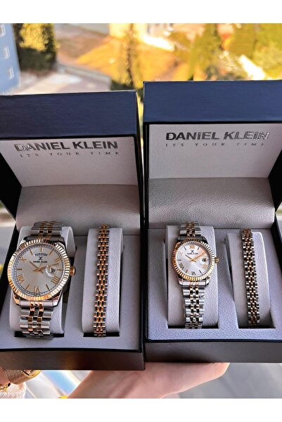 Daniel Klein Couple Lover Watch Steel Bracelet Steel Cord 3 Atm Water Resistant Wristwatch Vs.Blkt.0