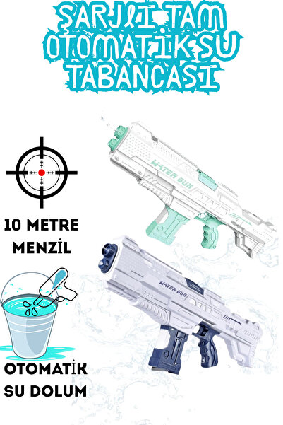 welcomein Oyuncak Şarjlı Otomatik Su Tabancası 10 metre menzilli Kendi Kendin...