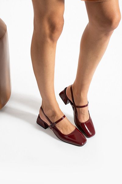 apelles Shoes Open Back Blunt Toe Short Heel Daily Ballerina Women's Heeled Shoes