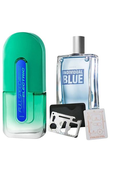 Dactylion Set apa de toaleta Full Speed Electric 75 ml, Individual Blue 100 ml, card multifunctional