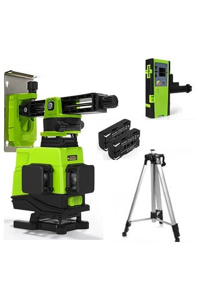 OEM Professional Laser Level with Receiver, Tripod, and Two Batteries for Indoor and Outdoor Use, Clubio