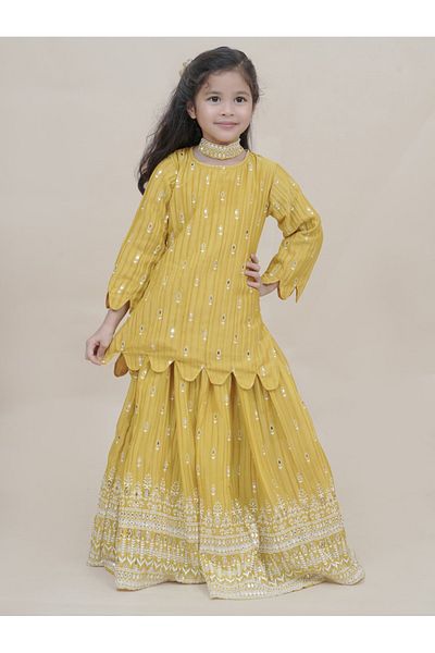 Maithili By Styli Embellished Scallop Edge Top and Lehenga Set