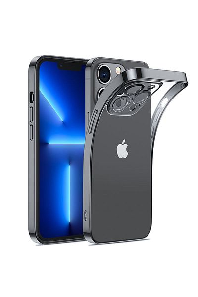 Joyroom Case etui żelowe do iPhone 14 obudowa pokrowiec z metaliczną ramką 14Q czarny