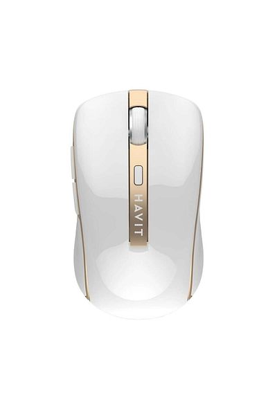 Havit Mouse Wireless MS951GT, 2.4GHz, 1600 DPI, White; gold
