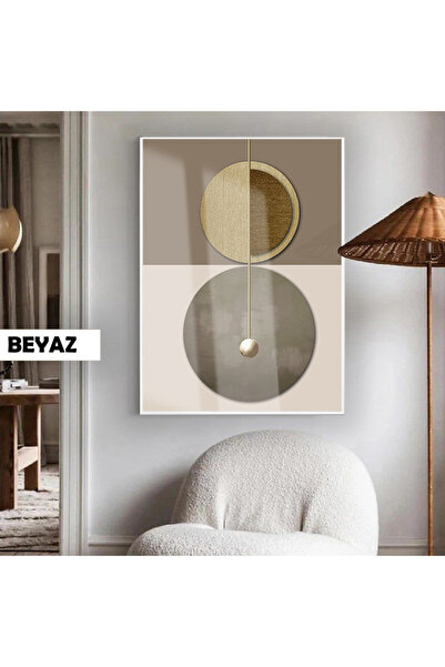 Harika bir ev HARİKABİREV|04 GRİ-ALTIN RENK SOYUT BOHO MODEL |ÇERÇEVELİ TEMPE...