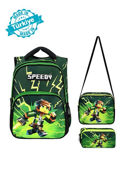 barberri First School Bag Set of 3 Boy Child Character Patterned