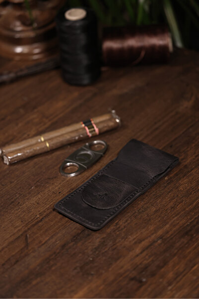 Genel Markalar Hakiki Deri Puro Kılıfı Şık ve Dayanıklı Puro Kılıfı Hediye Se...