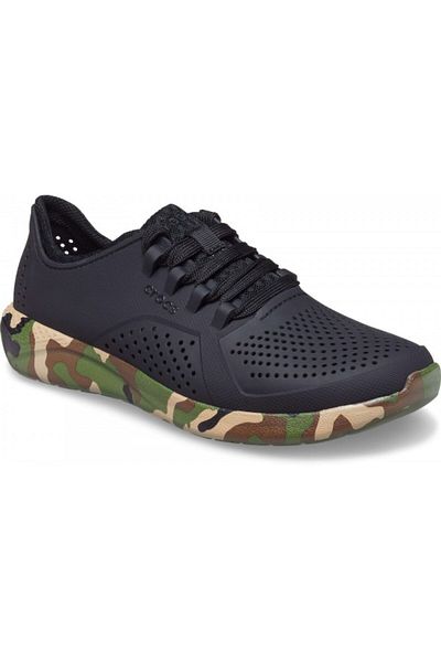 Crocs Pantofi sport Literide Printed Camo Pacer pentru femei, 39-40 EU - W9 US Black - Negru/multicolor