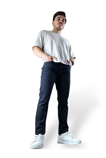 ERKEK SİYAH İÇİ HAKİ SİYAH ÖRME SLİM JEAN