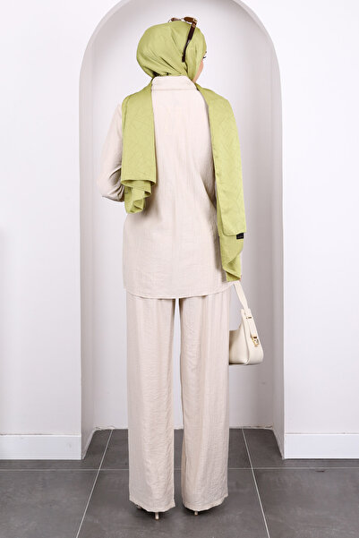 İmajButik Stone Front Tie Tunic Trouser Suit
