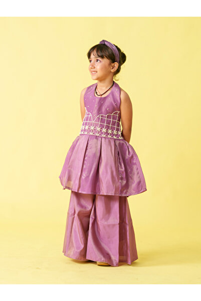 Maithili By Styli Embellished Sleeveless Top and Palazzo Set