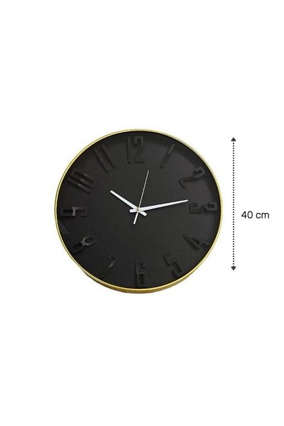 BLA BLA FOAM Round Wall Clock, Analog, Golden Frame, 40 cm