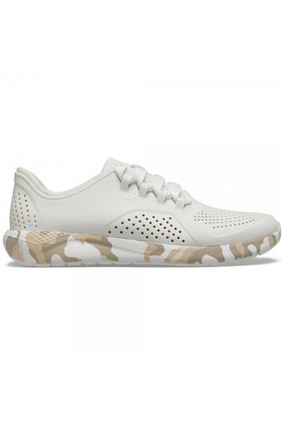 Crocs Women's Literide Printed Camo Pacer Shoes 34-35 Eu - W5 Us White - Almost White