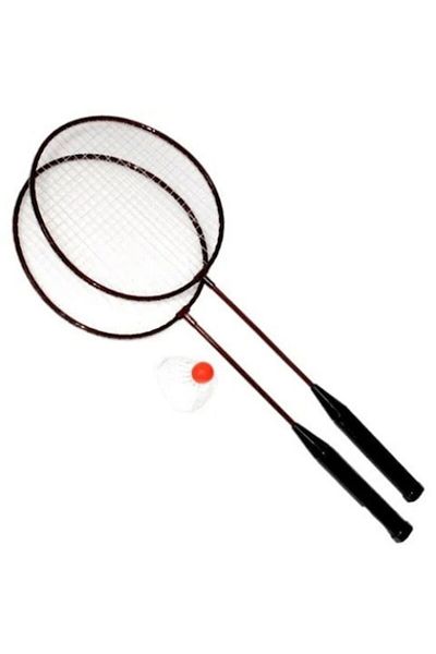 dalimag Set 2 Badminton Rackets Metal and Shuttlecock, 60 cm