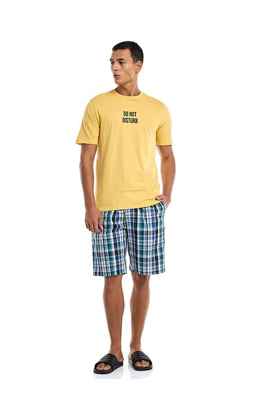 R&B Mustard MNW- KNITTED TEE WOVEN SHORTS-S-XXL