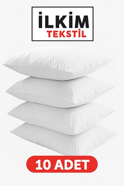cs ilkim 10 Pieces Zippered White Cotton Inner Pillow Case Lining 50X70 cm