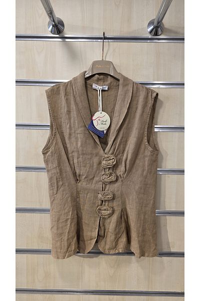 Park Moda Ιταλική λινή μπλούζα με απλικέ τριαντάφυλλο