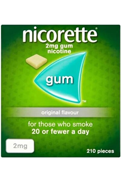Johnson Nicorette علكة نيكوريت بنكهة أصلية، 210 قطعة، 2 ملغ