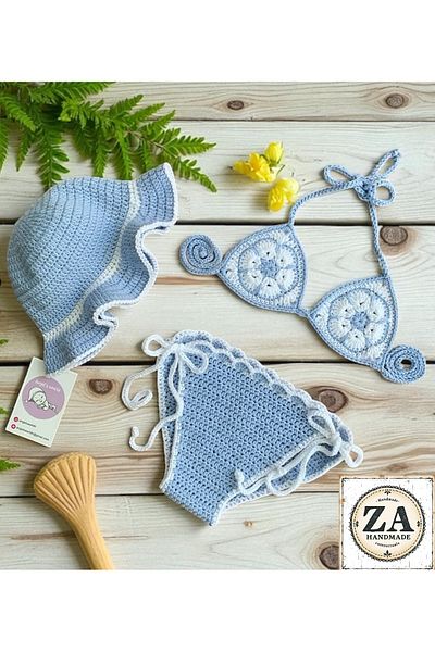 ZAHandmade Hand Knitted Baby Bikini Set