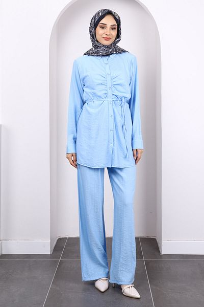 İmajButik Βρεφικό Σετ Μπλε Μπροστινό Παντελόνι με Παντελόνι