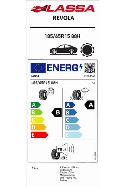 Lassa Revola 185/65R15 88H Yaz Lastiği (Üretim Yılı 2024)