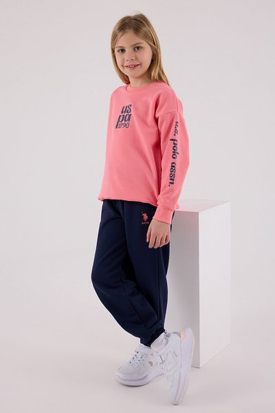 U.S. Polo Assn. Σετ αθλητικής φόρμας με άδεια για κορίτσια κάτω από 2 τεμάχια