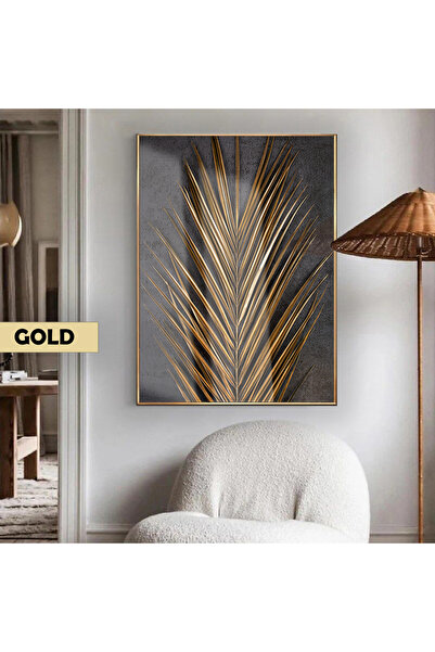 Harikabirev HARİKABİREV | MODEL MACRO DE PALMĂ CU FRUNZE DE AUR NEGRU | TABLA...