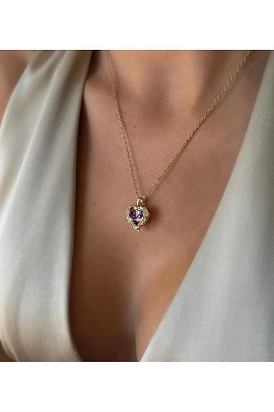 İNN JEWELLERY Steel Necklace Anti-Tarnish Anti-Allergic Heart Figure (2 Years Importor Warranty)