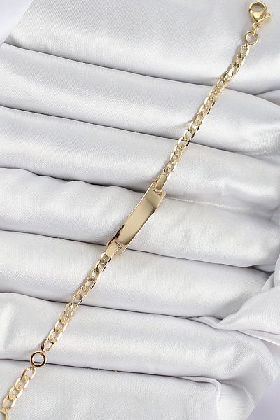 NETWORK ART Bfs Brass Rectangular Model Gold Color Xuping Baby Tag