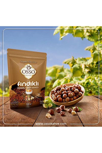 Osso 24-Piece Hazelnut Ottoman Dibek Coffee (24X200=4800Gr)