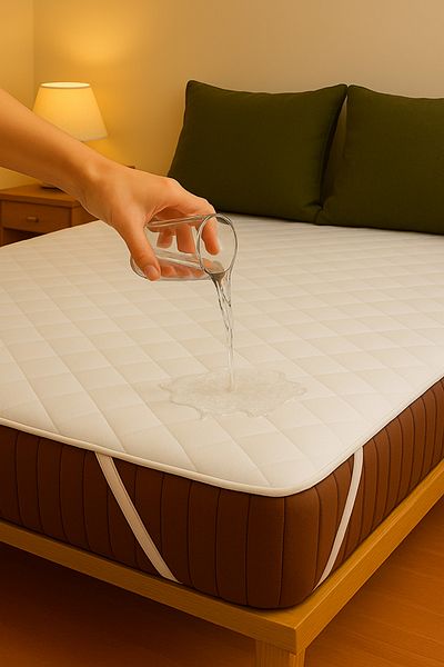 Nart Home Mattress Pads Cotton Quilted Corner Elastic Liquid Proof Mattress Protector White