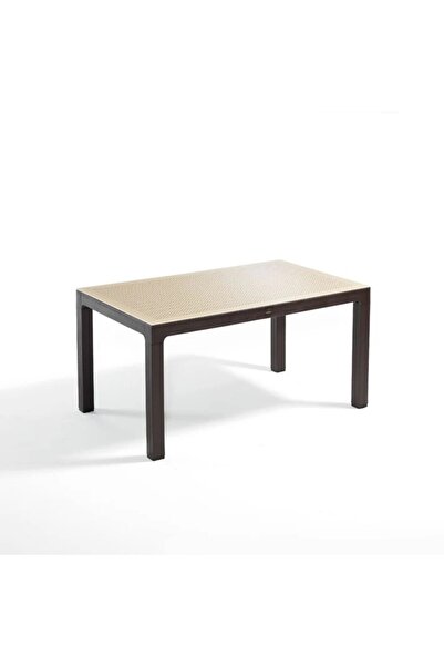 Novussi Wood Masa 90x150 Noktalı Seginus Camlı Masa (Kahve-Cappucino)