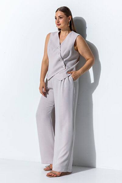 Miss Lilium Asimetrik Yelek Pantolon Takımı