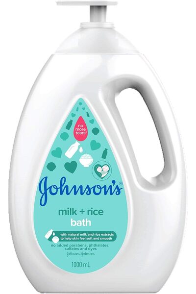 Johnson & Johnson Johnson's Baby Milk + Rice Bath | No parabens, Sulphates, Phylates, Dyes | 1000 ml